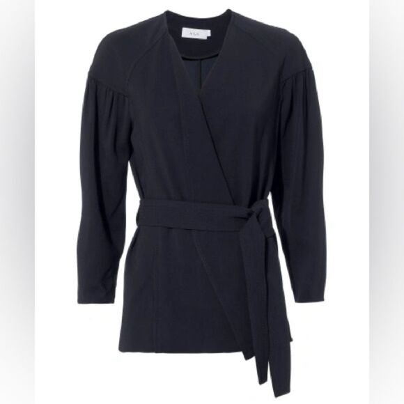 A.L.C Kendrick Wrap Quarter Sleeve Jacket Blazer Size Women's 4 Black  $595 - Picture 1 of 7
